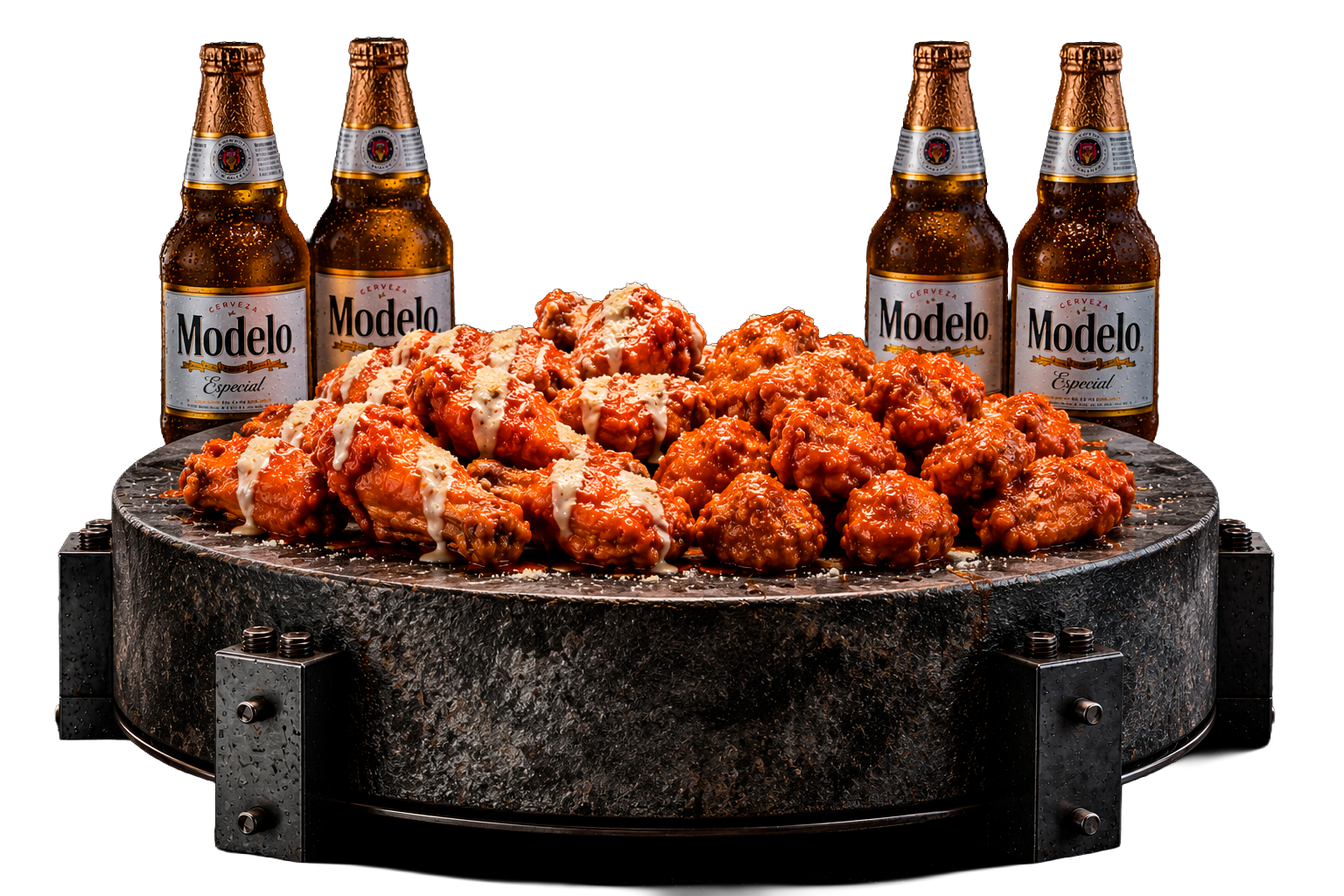 1 kg alitas 1 kg boneless 4 cervezas